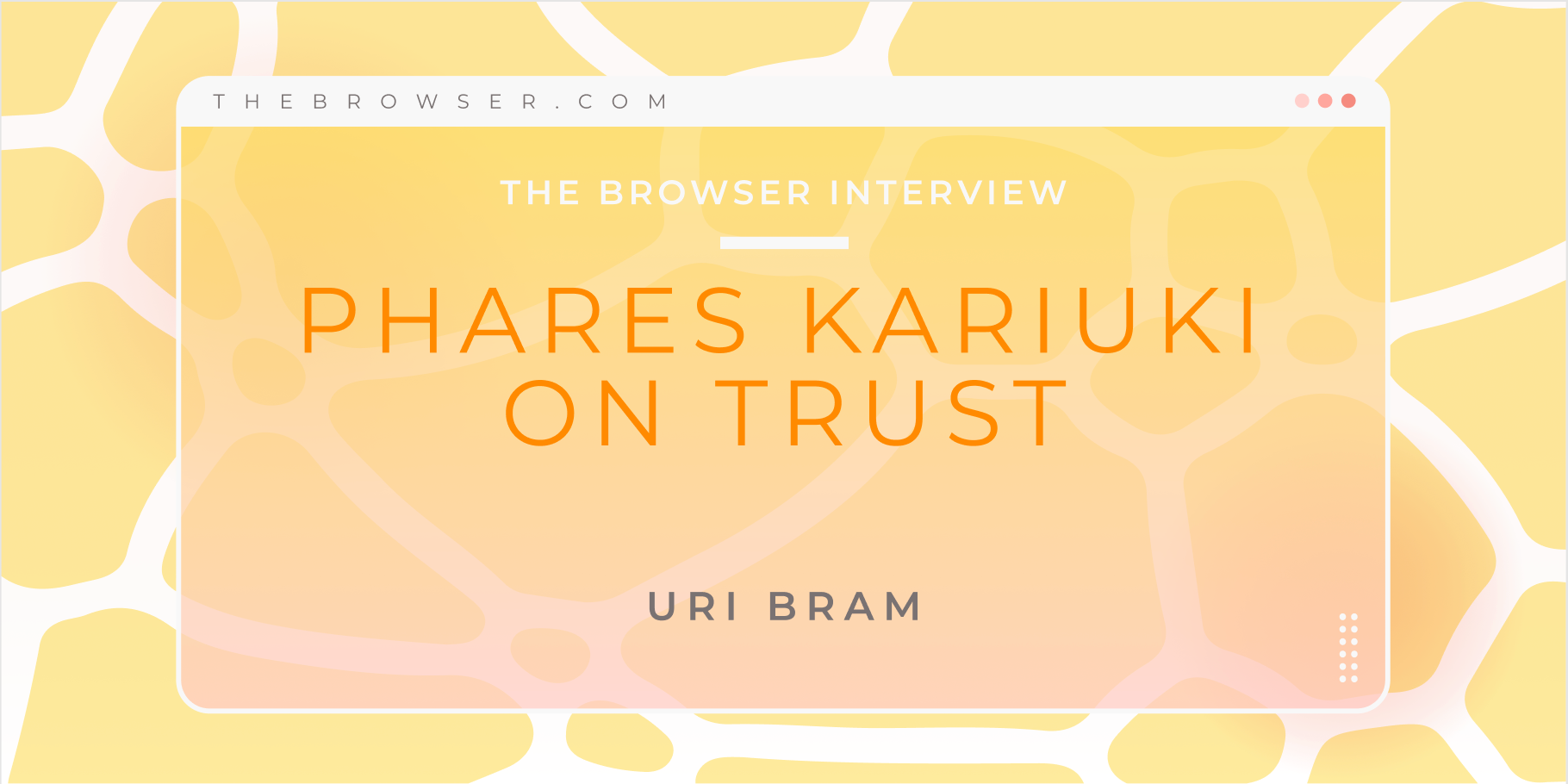 Uri Bram: I'm very glad to be here today with Phares Kariuki, technologist and entrepreneur -- I've been telling people for years that you're my favou